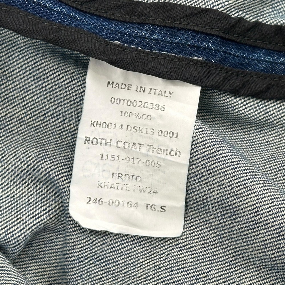 KHAITE Roth Trench Coat Small Blue Denim Belted Made Italy Prototype - Picture 4 of 14